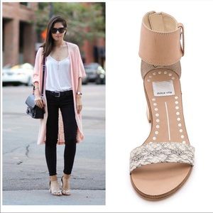 DOLCE VITA Foxie Snakeskin Low Heel Sandals